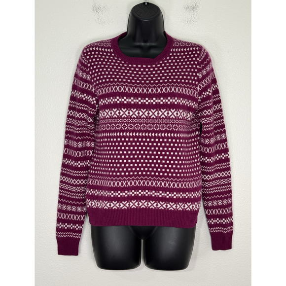 Kier + J 100% Cashmere Sweater Long Sleeve Pullover Pink Cabincore, M - Picture 1 of 11